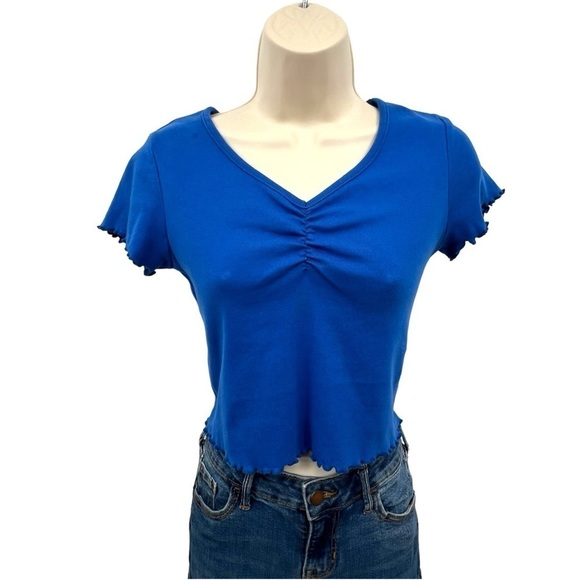 Outlaw Royal Blue Crop Top Size M - Picture 6 of 8